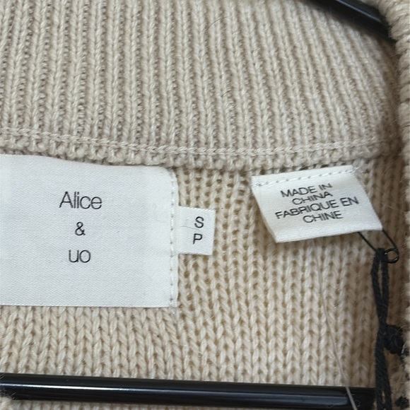 Alice & UO NWT Gitane Crewneck Cable Button Stripes Cotton Blend Knit Sweater S - Picture 12 of 15